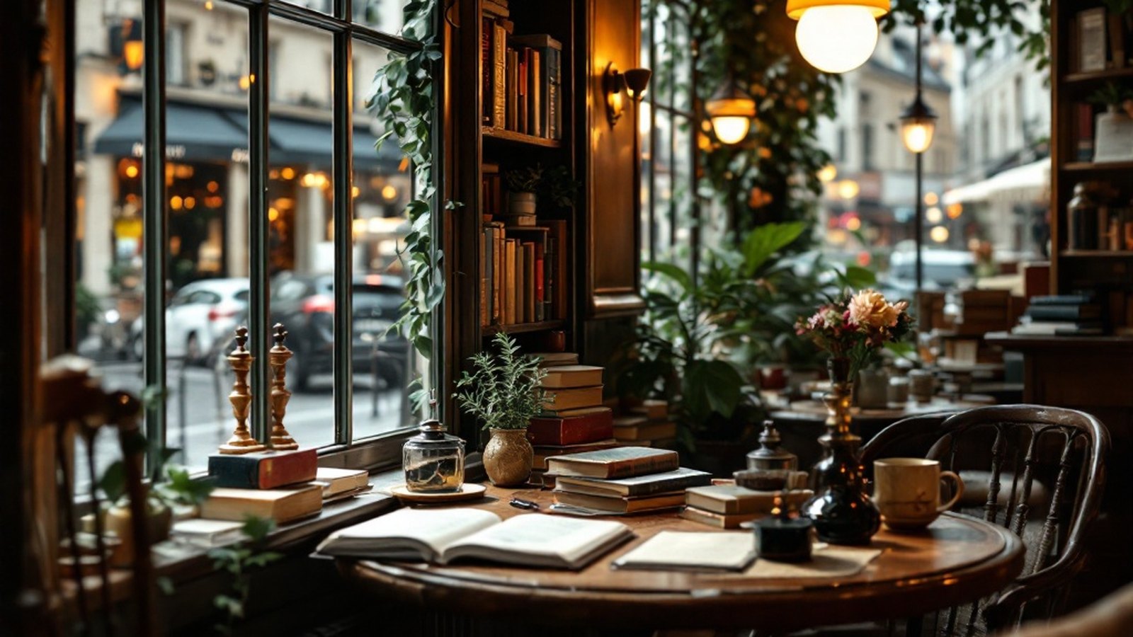 Exterior of Café de Flore or Deux Magots, Saint-Germain-des-Prés